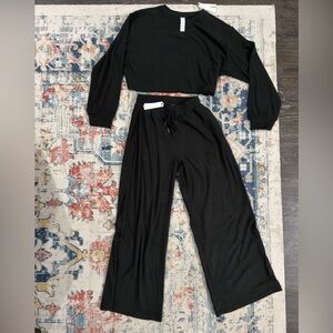Paragon Fitwear Black Wide Leg Pants & Top Set